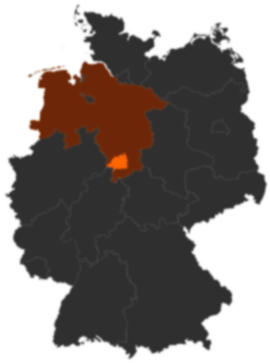 Landkreis Northeim auf der Deutschlandkarte