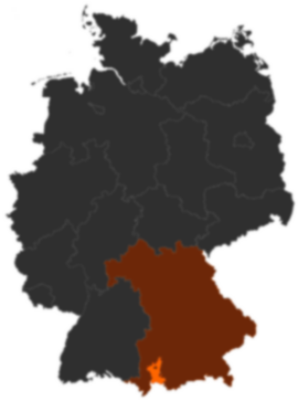 Landkreis Ostallgäu auf der Deutschlandkarte