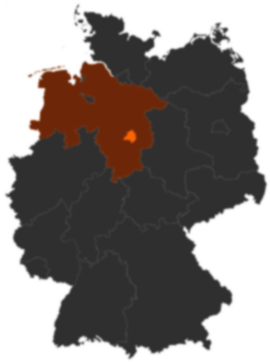 Landkreis Peine auf der Deutschlandkarte