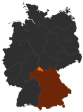 Landkreis Rhön-Grabfeld auf der Deutschlandkarte