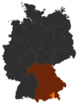Landkreis Rosenheim auf der Deutschlandkarte