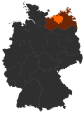 Landkreis Rostock auf der Deutschlandkarte