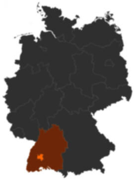 Landkreis Rottweil auf der Deutschlandkarte