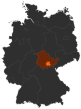 Landkreis Saalfeld-Rudolstadt auf der Deutschlandkarte