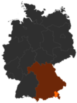 Landkreis Traunstein auf der Deutschlandkarte