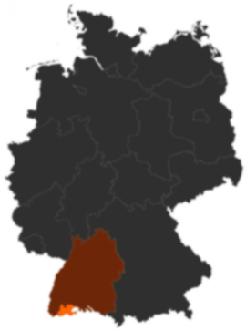 Landkreis Waldshut auf der Deutschlandkarte