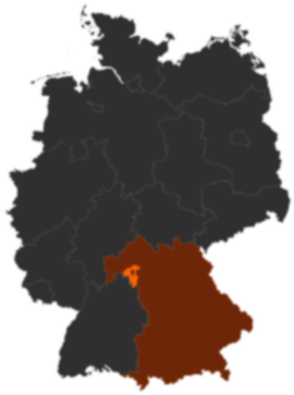Landkreis Würzburg auf der Deutschlandkarte