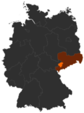 Landkreis Zwickau auf der Deutschlandkarte