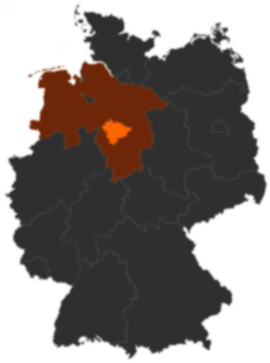 Region Hannover auf der Deutschlandkarte