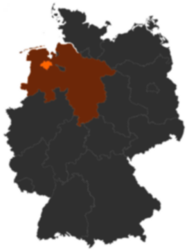 Landkreis Ammerland auf der Deutschlandkarte