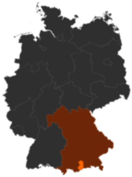 Landkreis Bad Tölz-Wolfratshausen auf der Deutschlandkarte