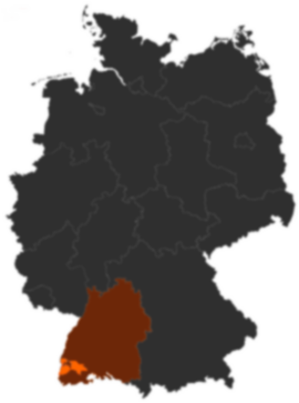 Landkreis Breisgau-Hochschwarzwald auf der Deutschlandkarte