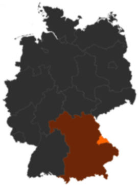 Landkreis Cham auf der Deutschlandkarte