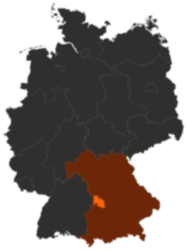 Landkreis Donau-Ries auf der Deutschlandkarte