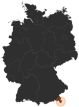 Das Berchtesgadener Land auf der Deutschland-Karte.