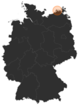 Der Darß auf der Deutschland-Karte.