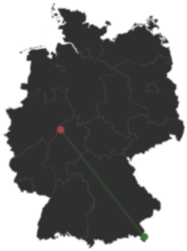 Karte: Bischofswiesen und Medebach auf der Deutschlandkarte
