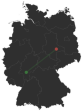 Karte: Frankfurt am Main und Mosigkau auf der Deutschlandkarte