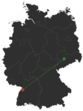 Karte: Hartha und Haueneberstein auf der Deutschlandkarte