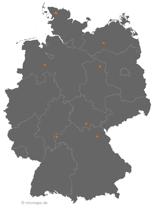 Karte: Ortsnamenverteilung von Städten und Gemeinden, die mit Gold... beginnen